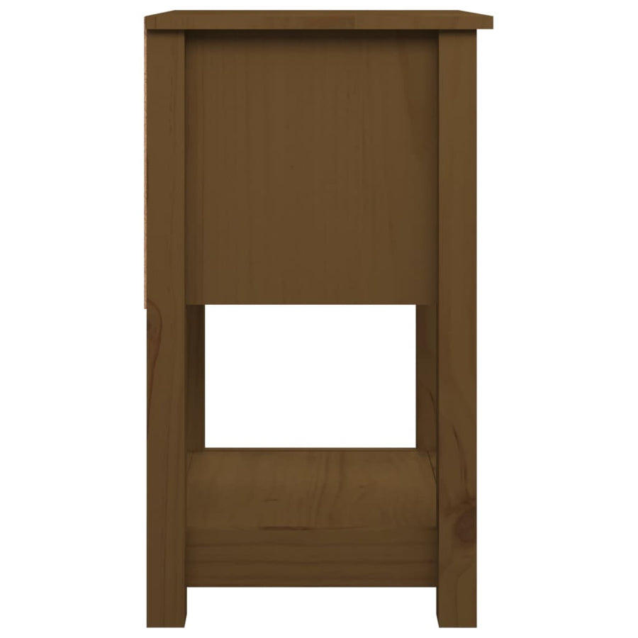 Nachtkastje 40X35X61,5 Cm Massief Grenenhout Honingbruin