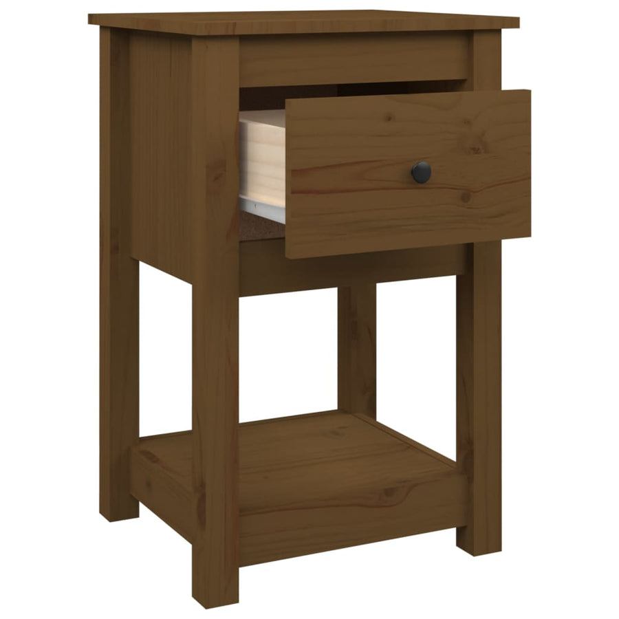 Nachtkastje 40X35X61,5 Cm Massief Grenenhout Honingbruin