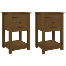 Nachtkastjes 2 St 40X35X61,5 Cm Massief Grenenhout Honingbruin