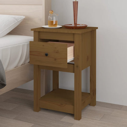Nachtkastjes 2 St 40X35X61,5 Cm Massief Grenenhout Honingbruin