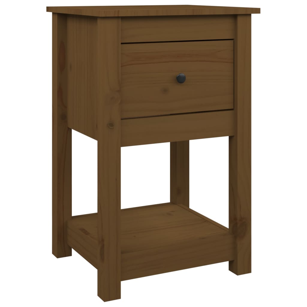 Nachtkastjes 2 St 40X35X61,5 Cm Massief Grenenhout Honingbruin