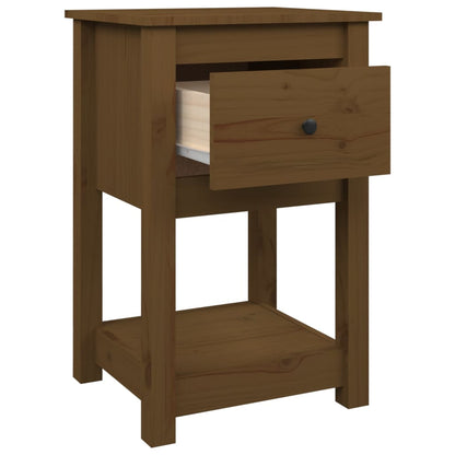 Nachtkastjes 2 St 40X35X61,5 Cm Massief Grenenhout Honingbruin