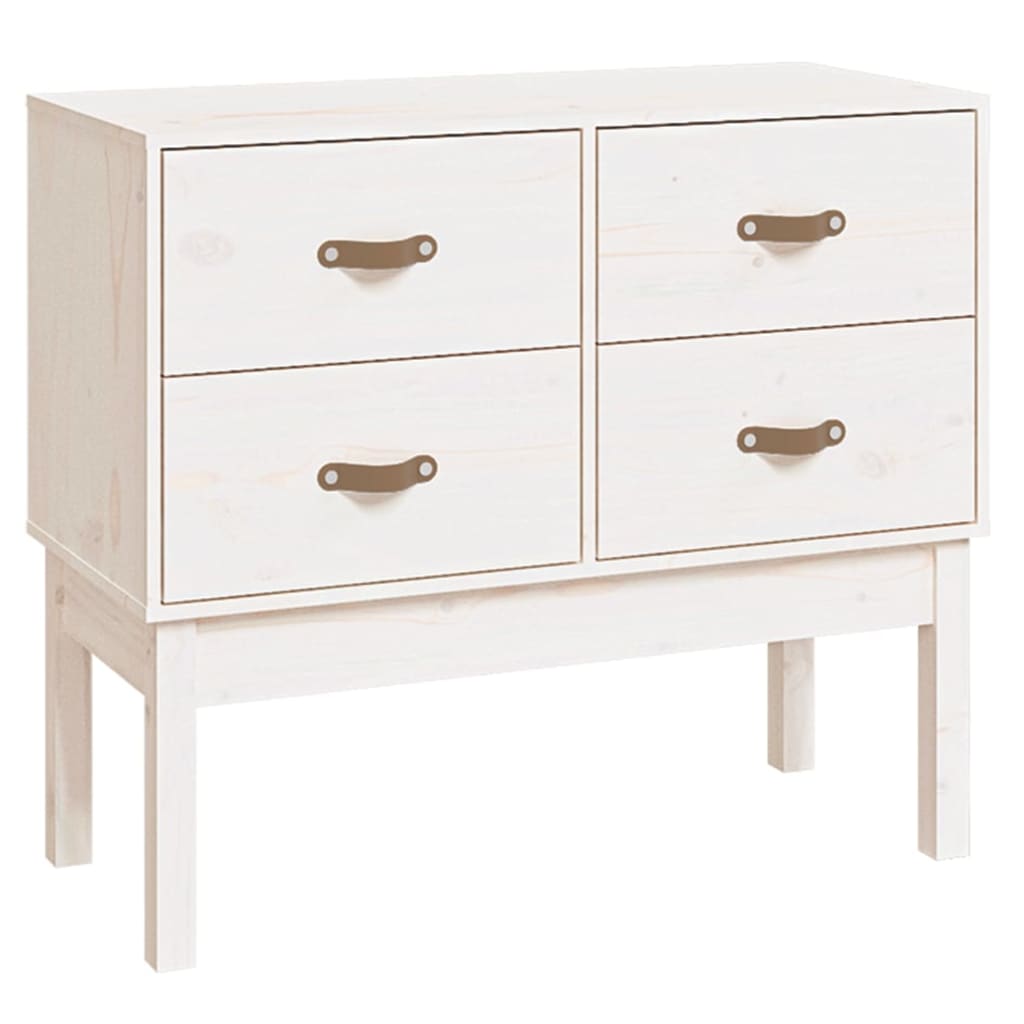 Wandkast 90X40X78 Cm Massief Grenenhout Wit
