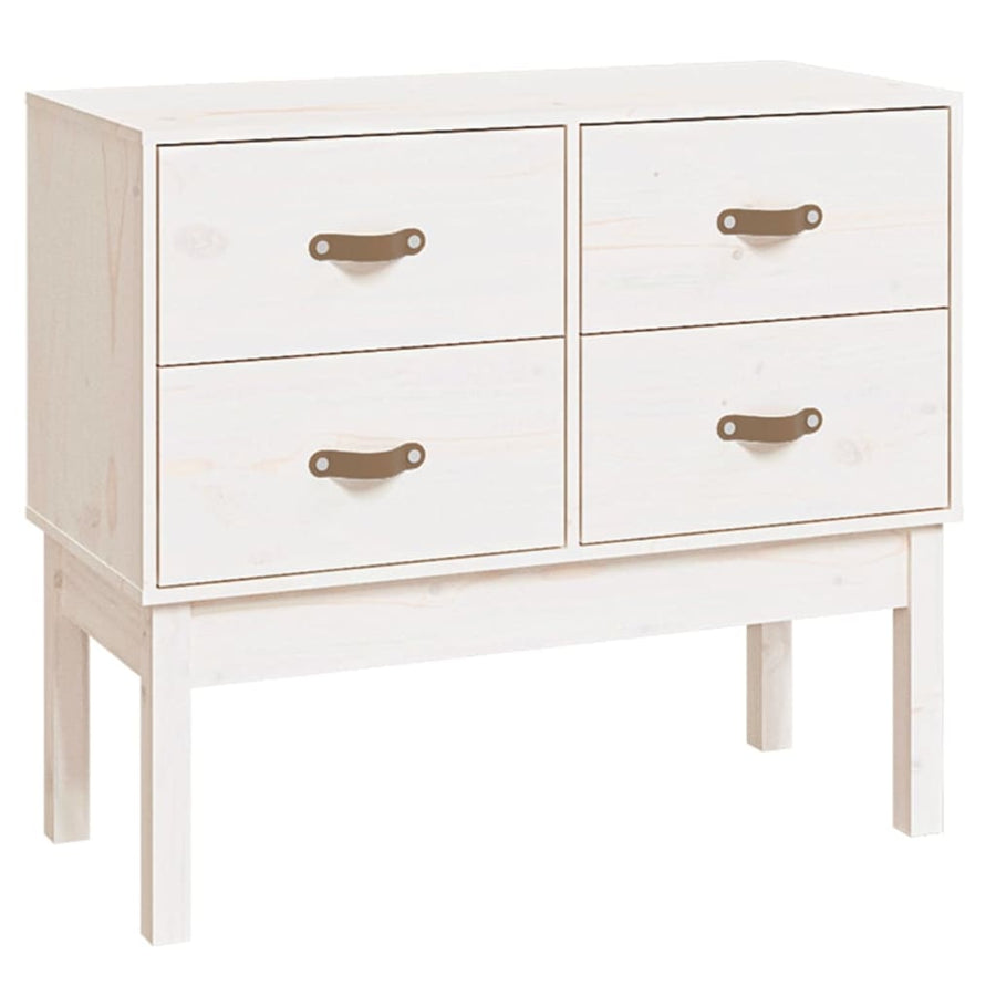 Wandkast 90X40X78 Cm Massief Grenenhout Wit