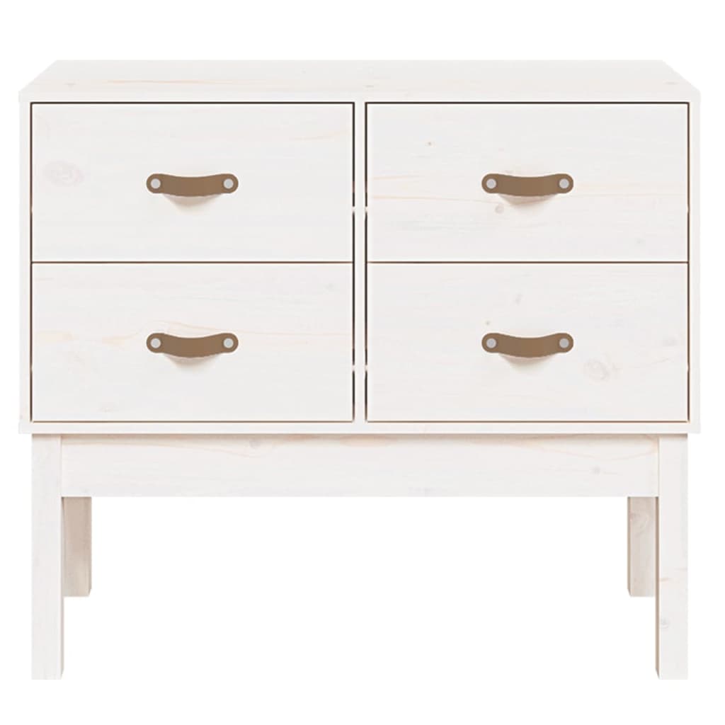 Wandkast 90X40X78 Cm Massief Grenenhout Wit