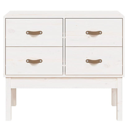 Wandkast 90X40X78 Cm Massief Grenenhout Wit