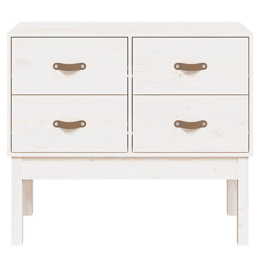 Wandkast 90X40X78 Cm Massief Grenenhout Wit