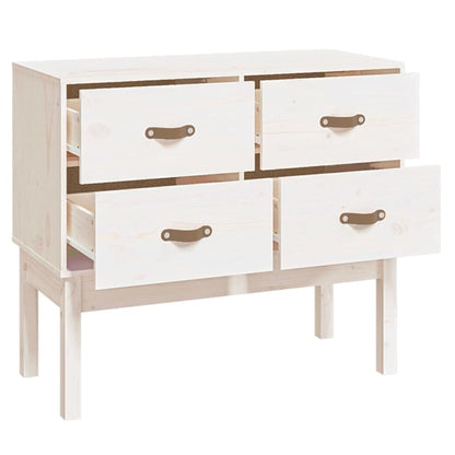 Wandkast 90X40X78 Cm Massief Grenenhout Wit