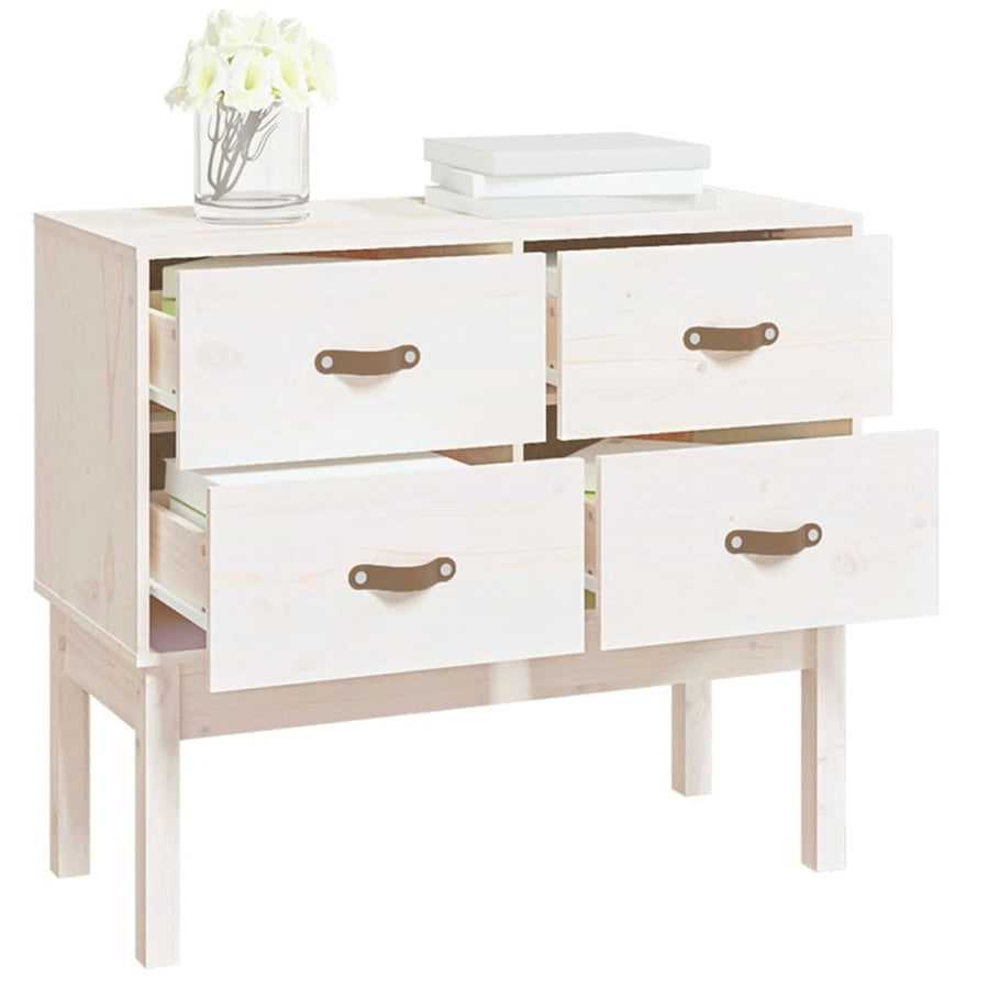 Wandkast 90X40X78 Cm Massief Grenenhout Wit