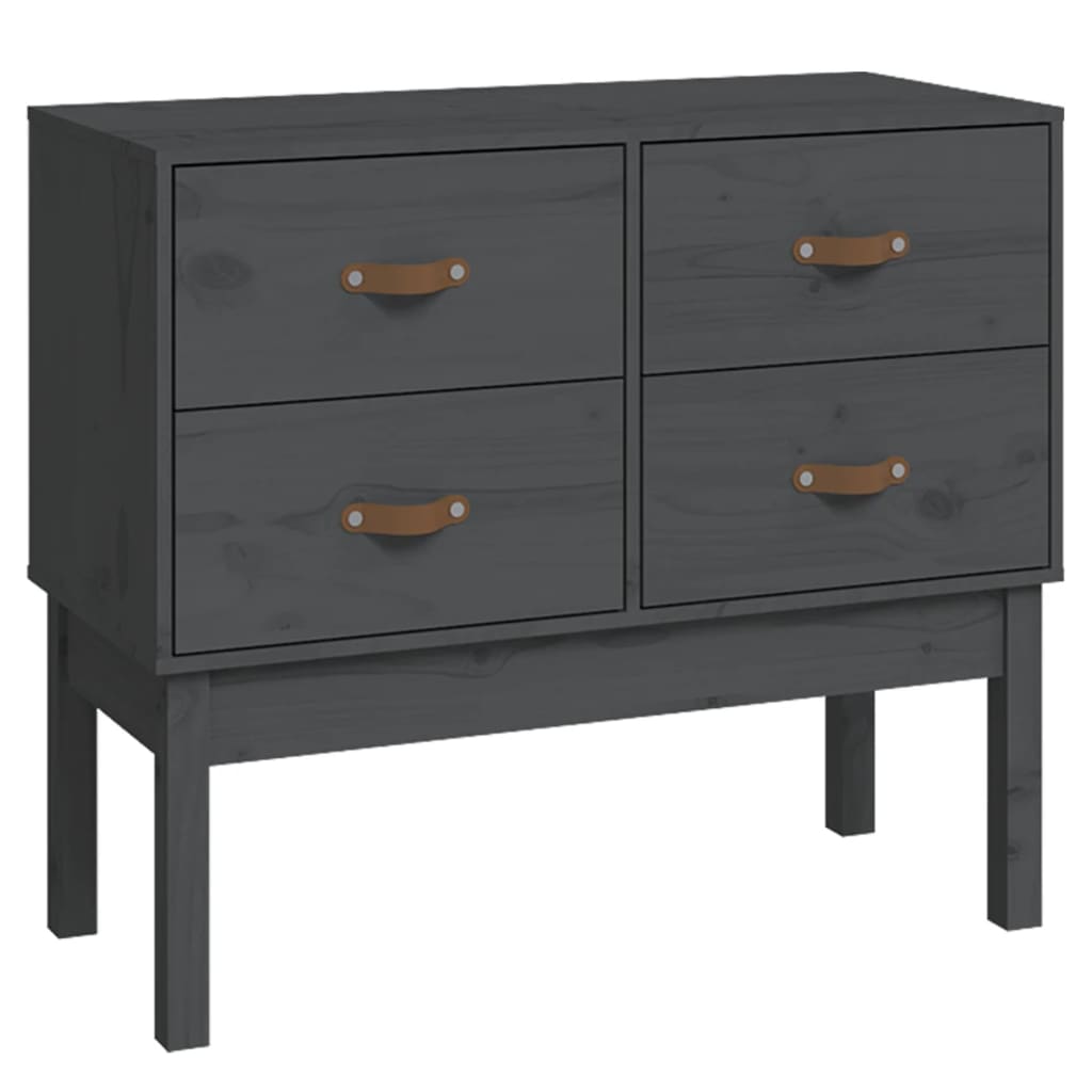 Wandkast 90X40X78 Cm Massief Grenenhout Grijs