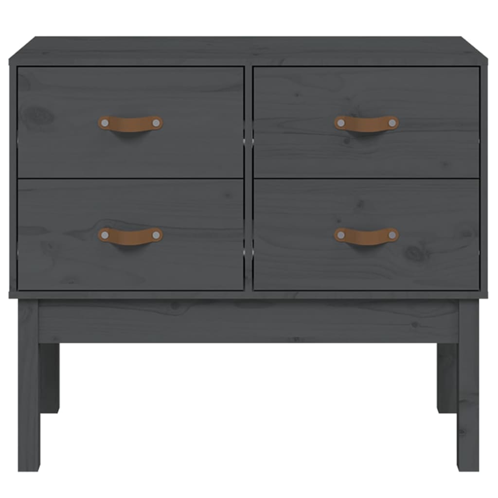 Wandkast 90X40X78 Cm Massief Grenenhout Grijs