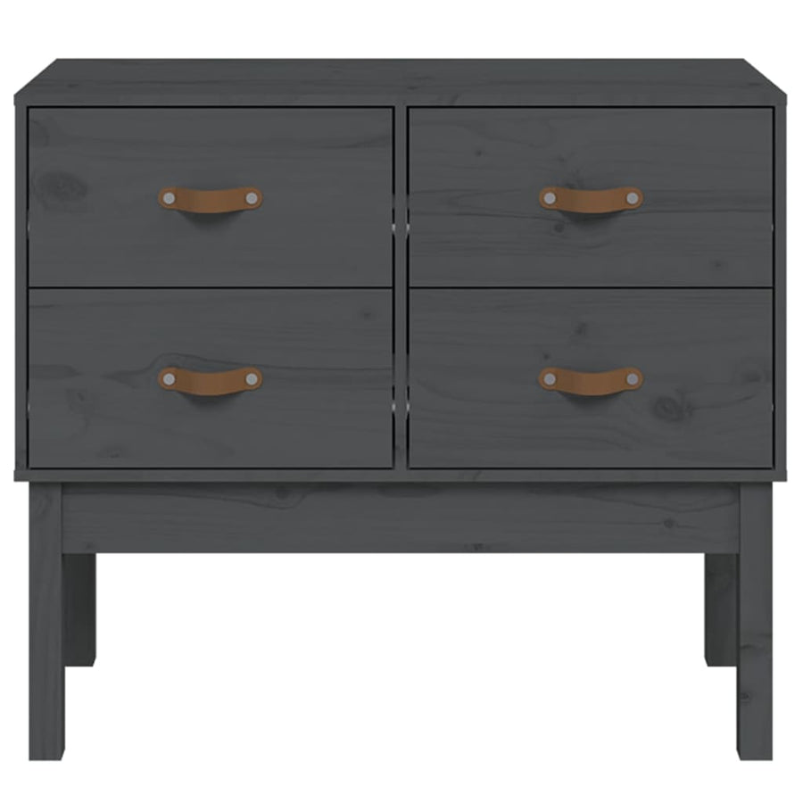 Wandkast 90X40X78 Cm Massief Grenenhout Grijs
