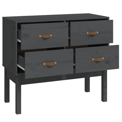 Wandkast 90X40X78 Cm Massief Grenenhout Grijs