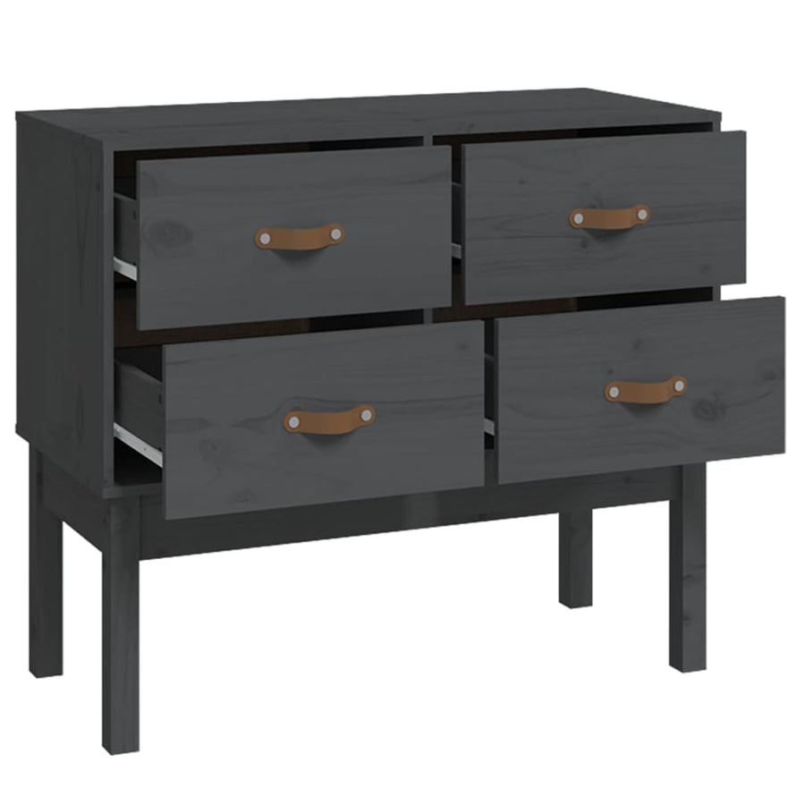 Wandkast 90X40X78 Cm Massief Grenenhout Grijs