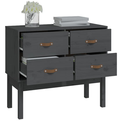 Wandkast 90X40X78 Cm Massief Grenenhout Grijs