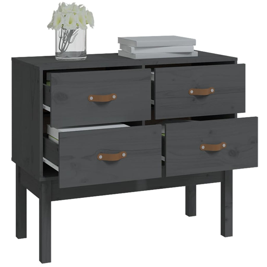 Wandkast 90X40X78 Cm Massief Grenenhout Grijs