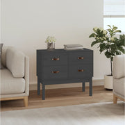 Wall cabinet 90x40x78 cm solid pine wood grey