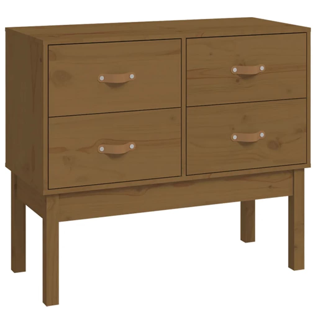Wandkast 90X40X78 Cm Massief Grenenhout Honingbruin