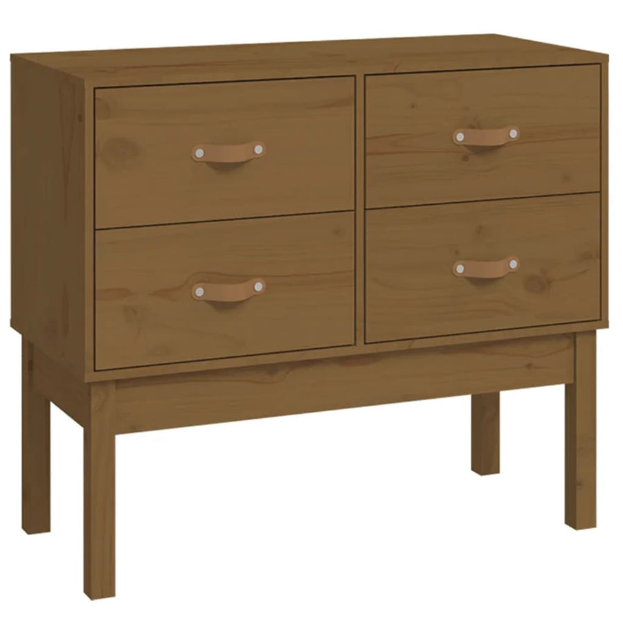 Wandkast 90X40X78 Cm Massief Grenenhout Honingbruin