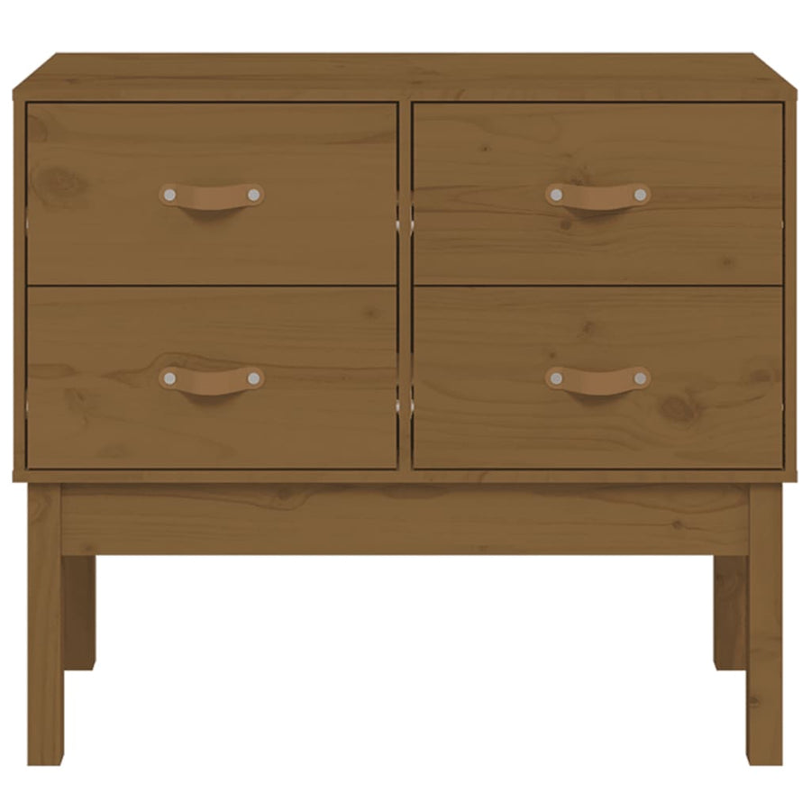 Wandkast 90X40X78 Cm Massief Grenenhout Honingbruin