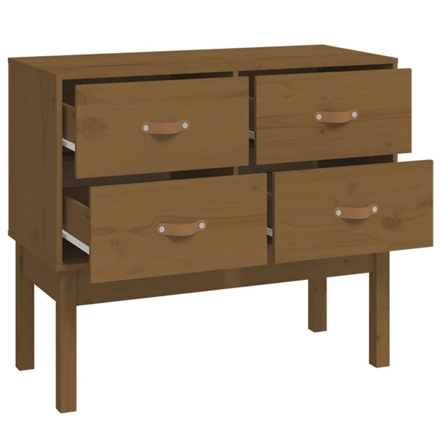 Wandkast 90X40X78 Cm Massief Grenenhout Honingbruin