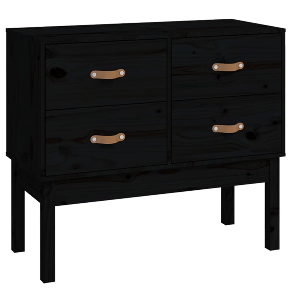 Wandkast 90X40X78 Cm Massief Grenenhout Zwart