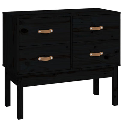 Wandkast 90X40X78 Cm Massief Grenenhout Zwart