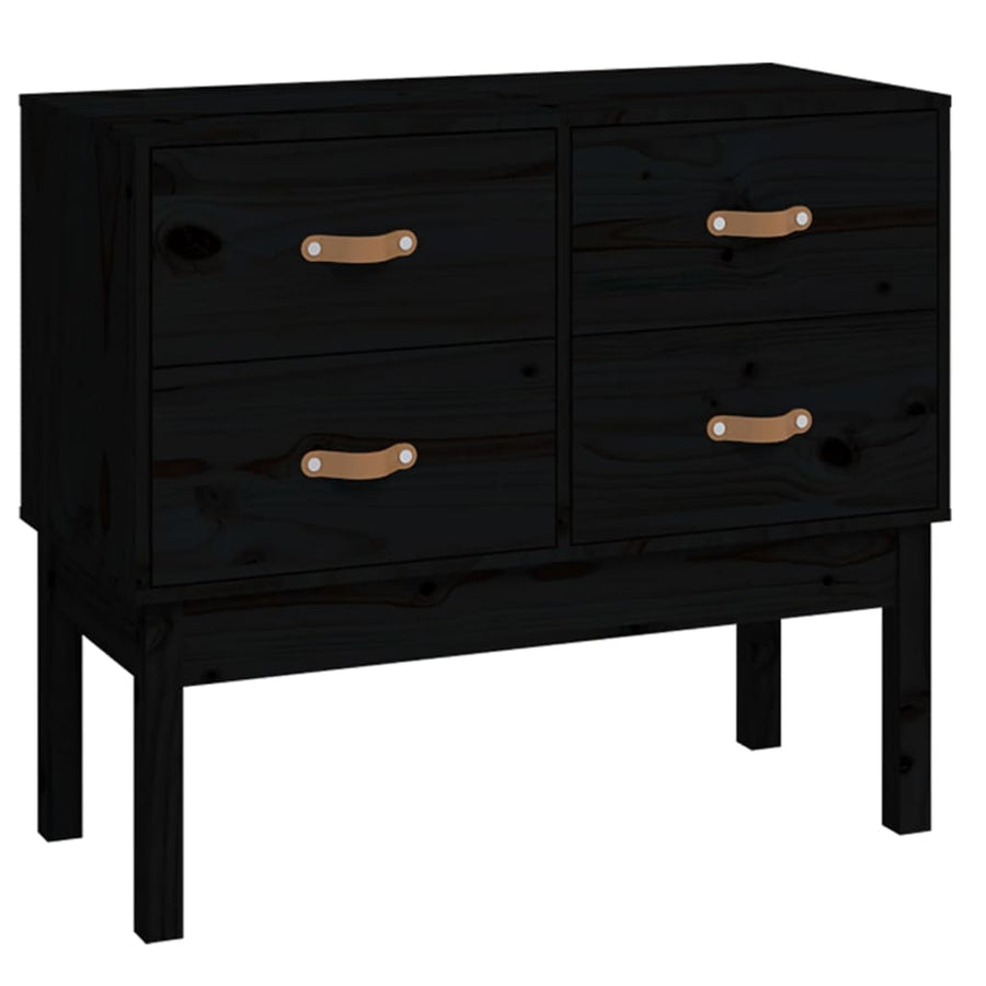 Wandkast 90X40X78 Cm Massief Grenenhout Zwart