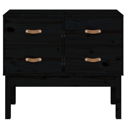 Wandkast 90X40X78 Cm Massief Grenenhout Zwart