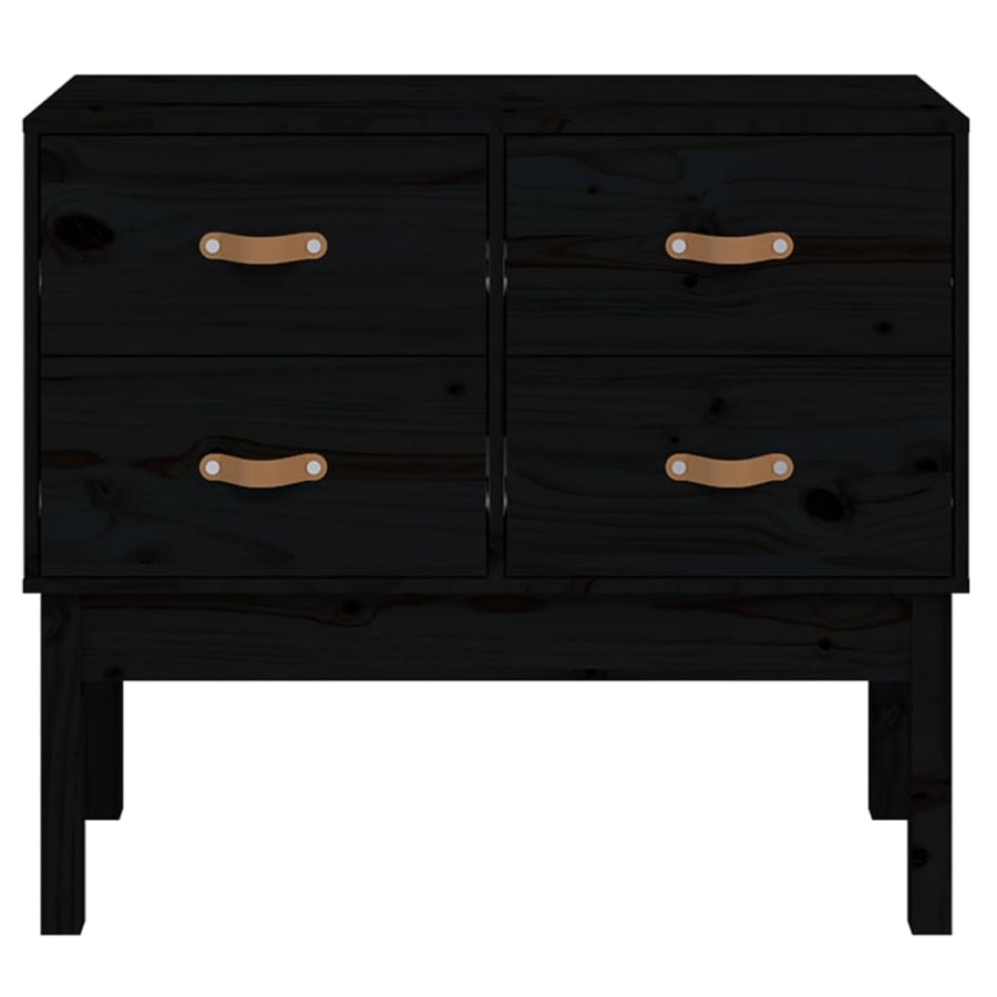 Wandkast 90X40X78 Cm Massief Grenenhout Zwart