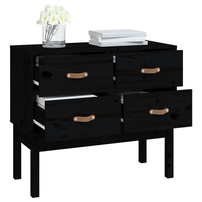 Wandkast 90X40X78 Cm Massief Grenenhout Zwart