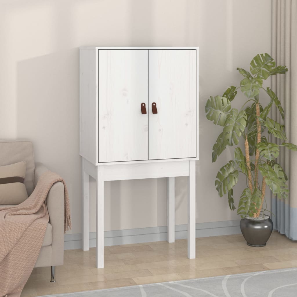 Hoge Kast 60X40X120 Cm Massief Grenenhout Wit
