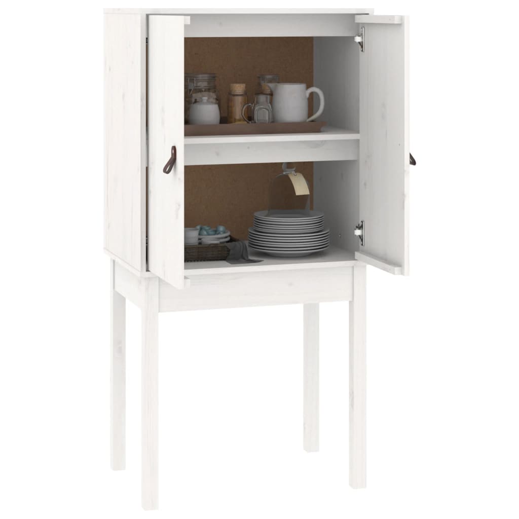 Hoge Kast 60X40X120 Cm Massief Grenenhout Wit