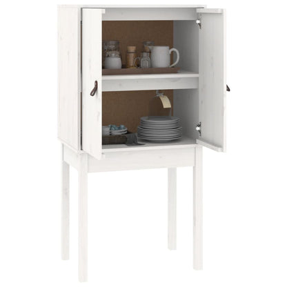 Hoge Kast 60X40X120 Cm Massief Grenenhout Wit