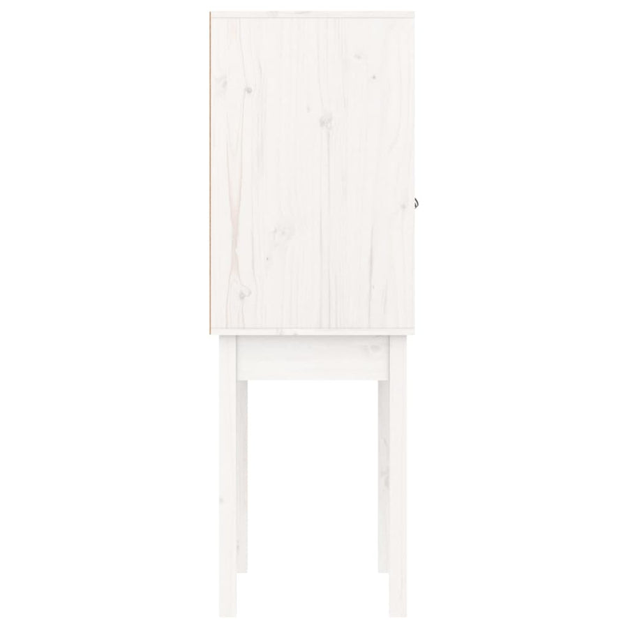 Hoge Kast 60X40X120 Cm Massief Grenenhout Wit