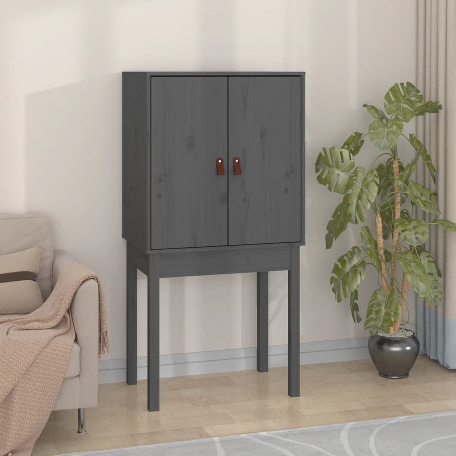 Hoge Kast 60X40X120 Cm Massief Grenenhout Grijs