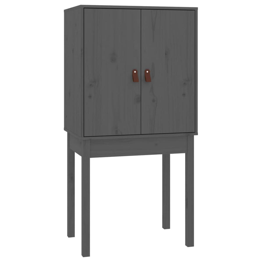 Hoge Kast 60X40X120 Cm Massief Grenenhout Grijs