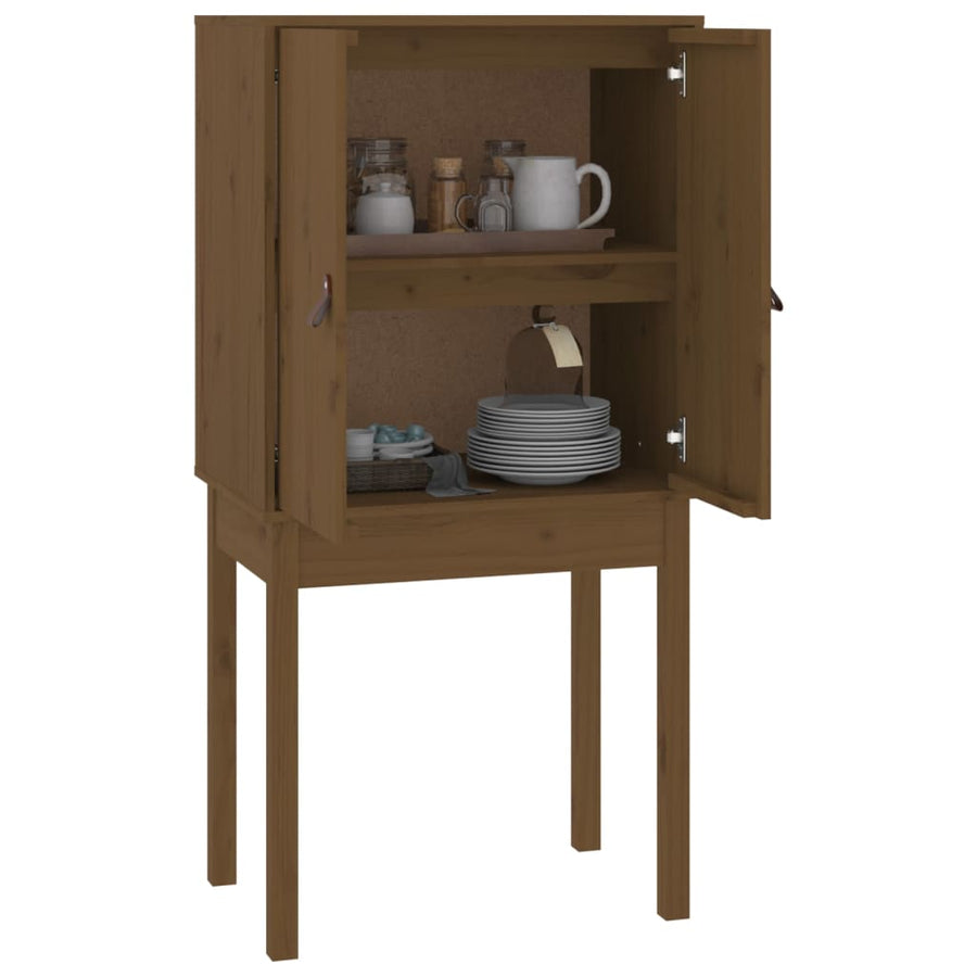 Hoge Kast 60X40X120 Cm Massief Grenenhout Honingbruin