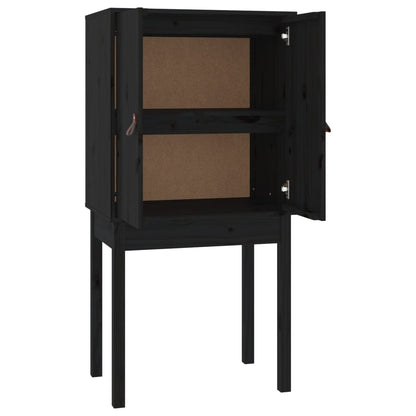 Hoge Kast 60X40X120 Cm Massief Grenenhout Zwart