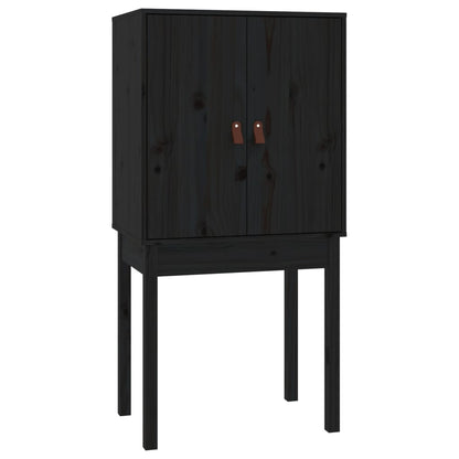 Hoge Kast 60X40X120 Cm Massief Grenenhout Zwart