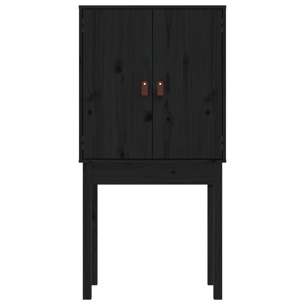 Hoge Kast 60X40X120 Cm Massief Grenenhout Zwart