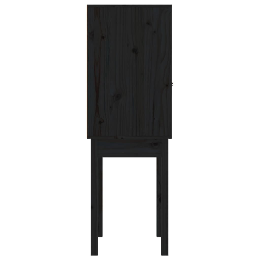Hoge Kast 60X40X120 Cm Massief Grenenhout Zwart