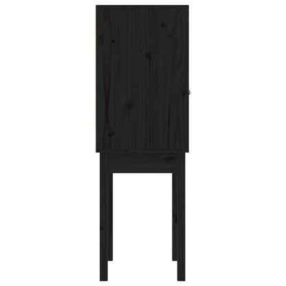 Hoge Kast 60X40X120 Cm Massief Grenenhout Zwart
