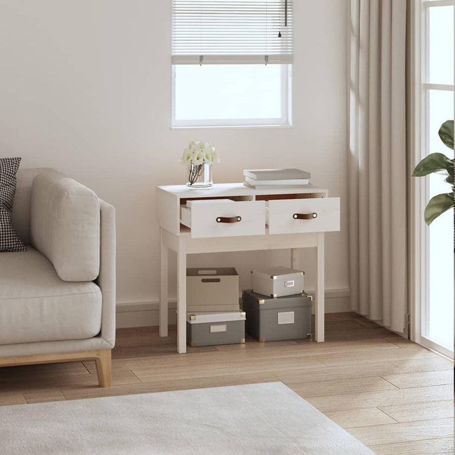 Wandtafel 76,5X40X75 Cm Massief Grenenhout Wit