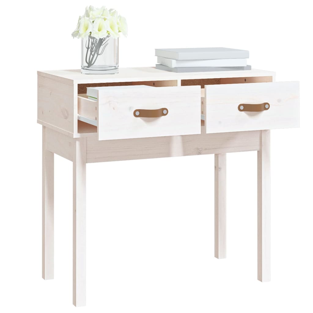 Wandtafel 76,5X40X75 Cm Massief Grenenhout Wit