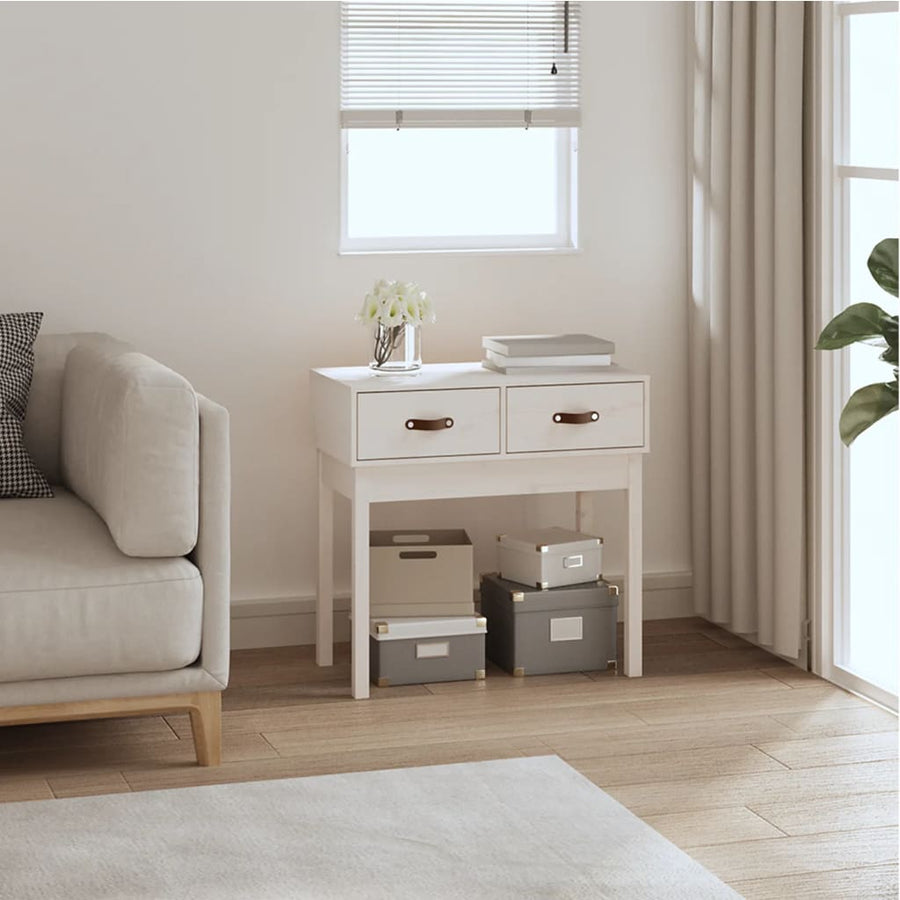 Wandtafel 76,5X40X75 Cm Massief Grenenhout Wit