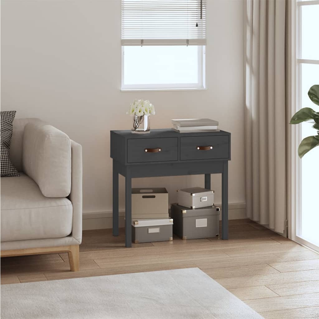 Wandtafel 76,5X40X75 Cm Massief Grenenhout Grijs