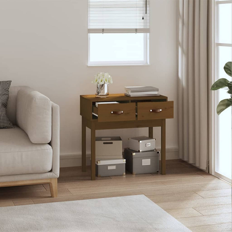 Wandtafel 76,5X40X75 Cm Massief Grenenhout Honingbruin