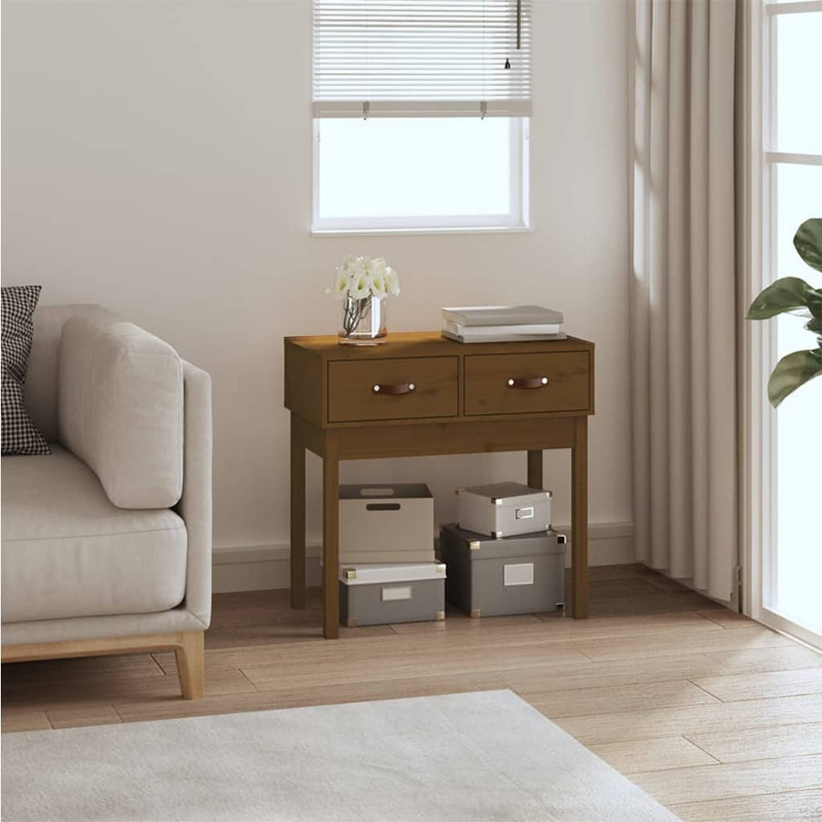 Wandtafel 76,5X40X75 Cm Massief Grenenhout Honingbruin