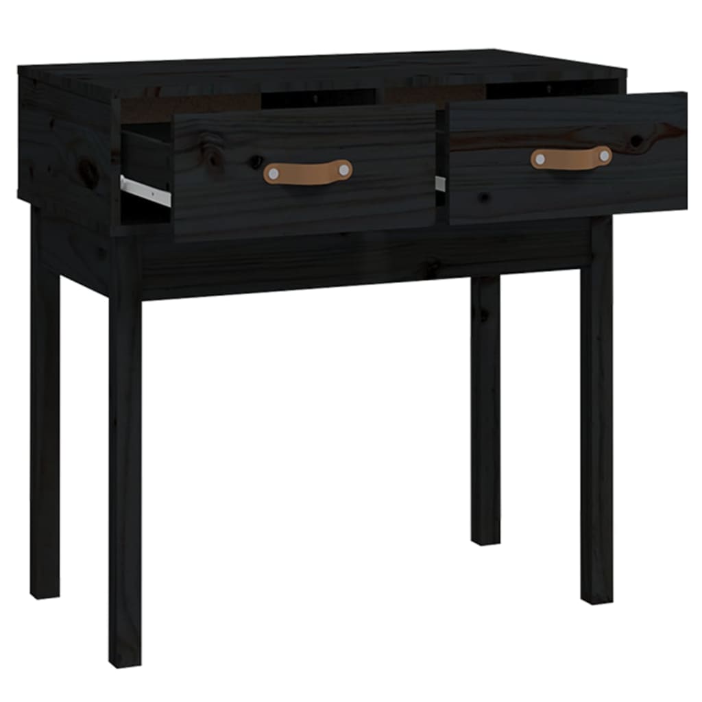 Wandtafel 76,5X40X75 Cm Massief Grenenhout Zwart